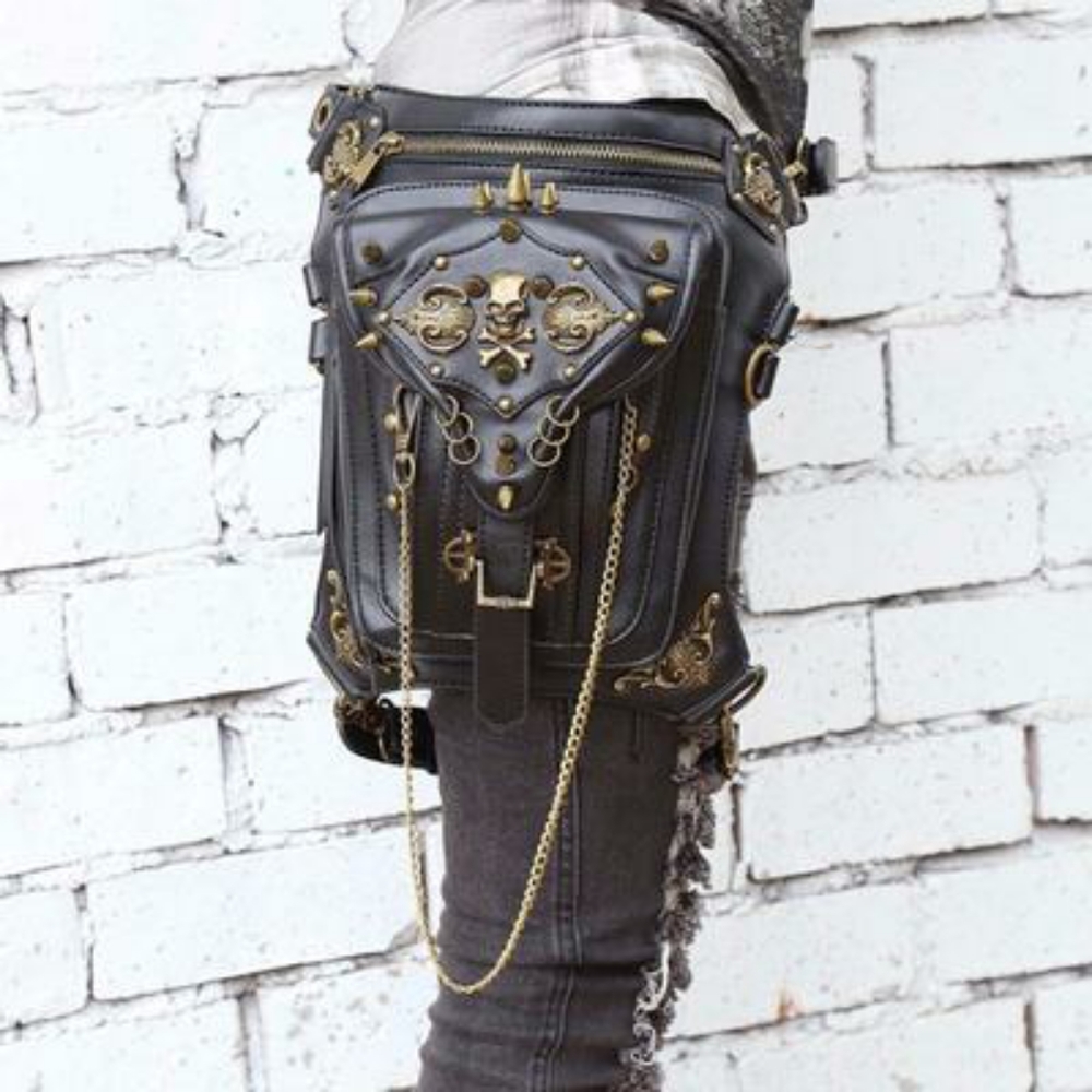 Leather biker bag